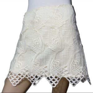 Astr cream overlay lace ivory skirt size medium